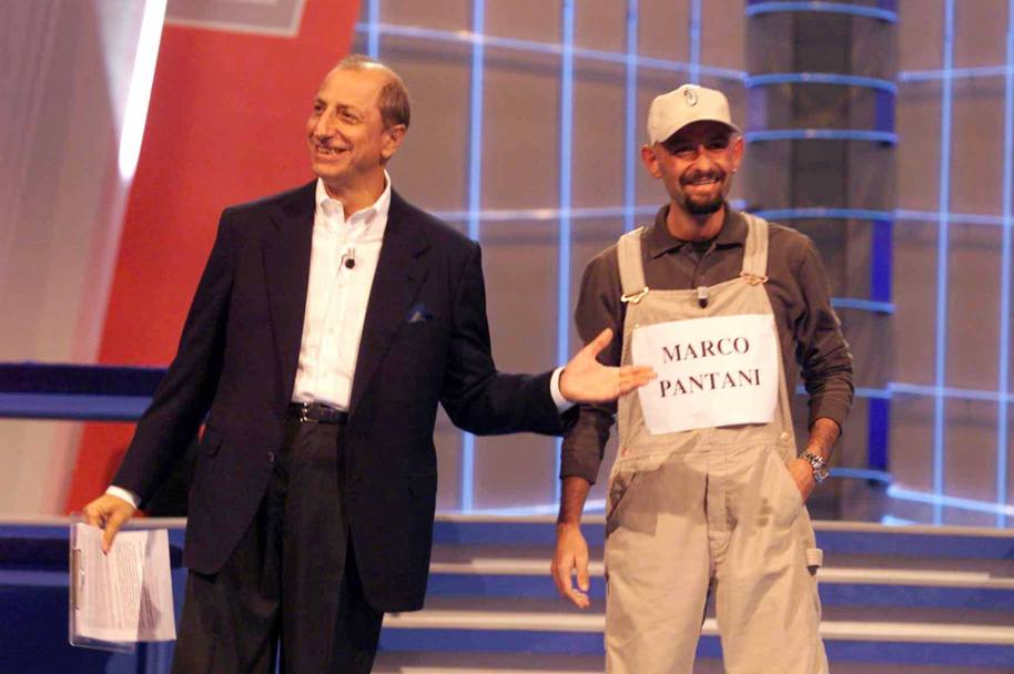Con Pippo Franco nella trasmissione tv Festa di classe, su Raidue nell’ottobre del 1999 (Lapresse)